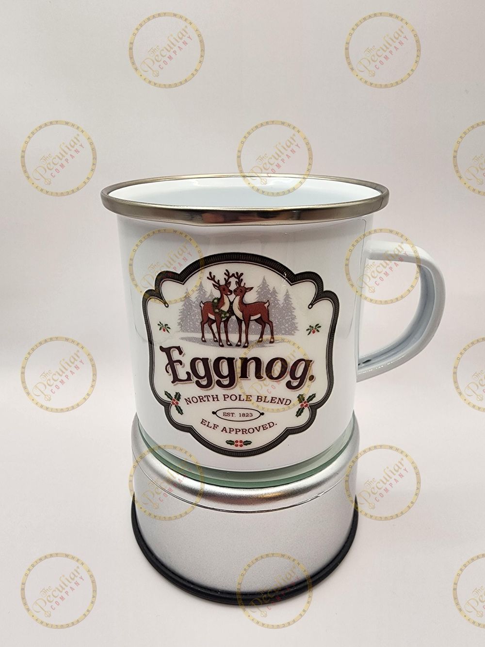 Holiday Eggnog 10 oz Enamel Mug, Camper mug, gift idea, gift...