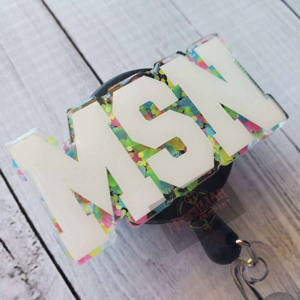 MSN (Masters of Science Nursing) Badge Reel, Nurses, RN, bad...