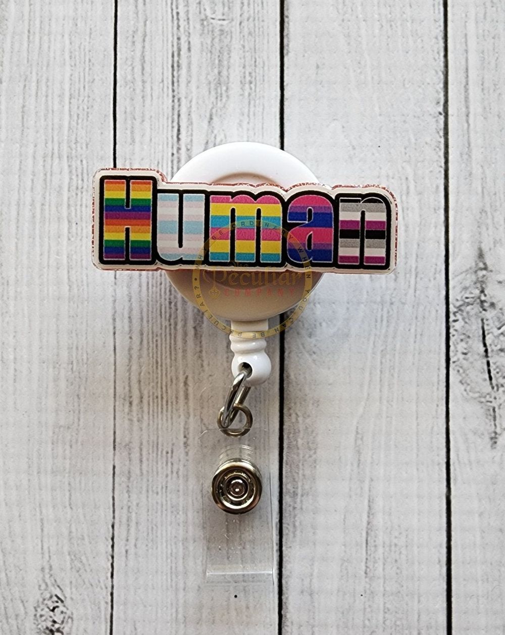 Human Pride Badge Reel, Pride badge holder, Pride month, LGB...