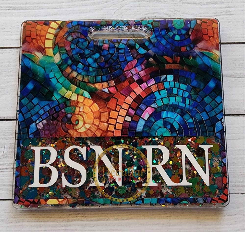 Rainbow Mosaic Badge Buddy (Variety of Sizes)