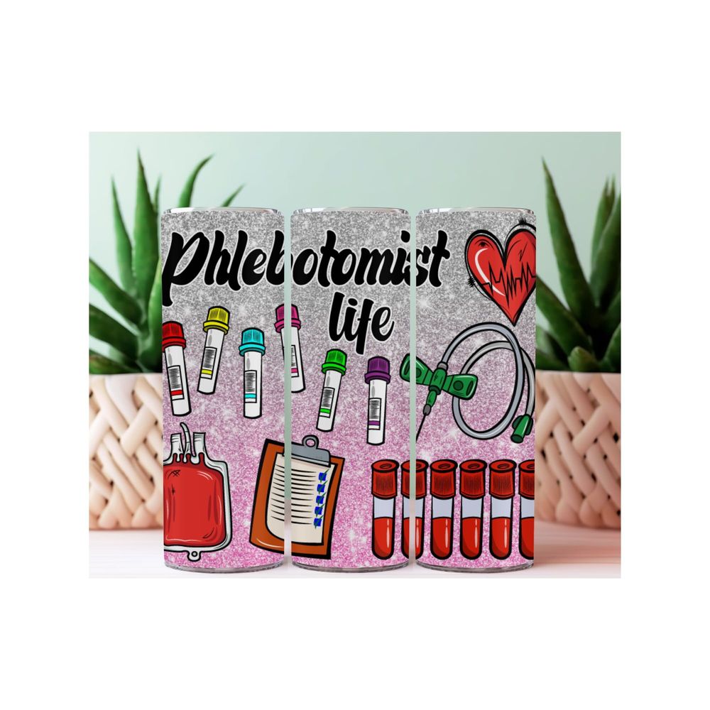 Phlebotomist Life 20 oz Tumbler, Blood draw, healthcare, Phl...