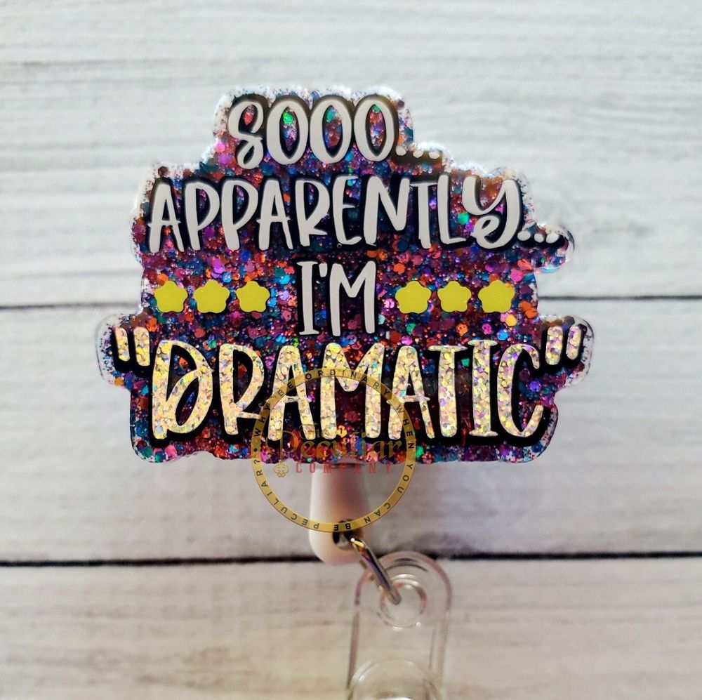 Dramatic Badge Reel, badge holder, healthcare badge reel, nu...