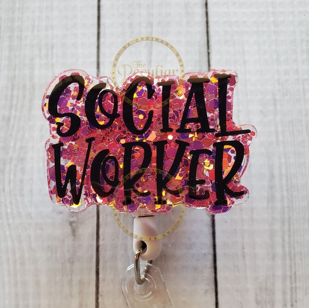 Social Worker Badge Reel, Social Work, Social Services, Fami...