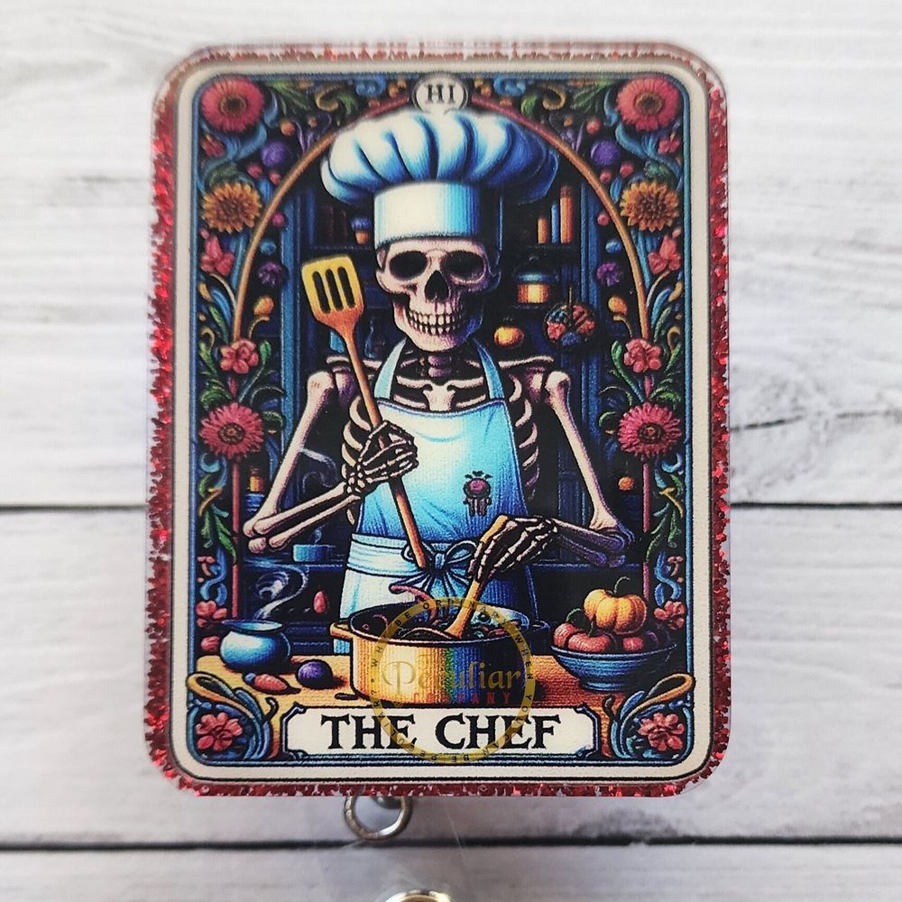 The Chef Tarot Card Badge Reel, Badge holder, Sous Chef, Coo...