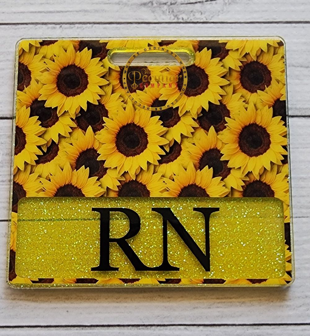 Sunny Day Sunflower Badge Buddy, Badge card, Badge Backer, R...