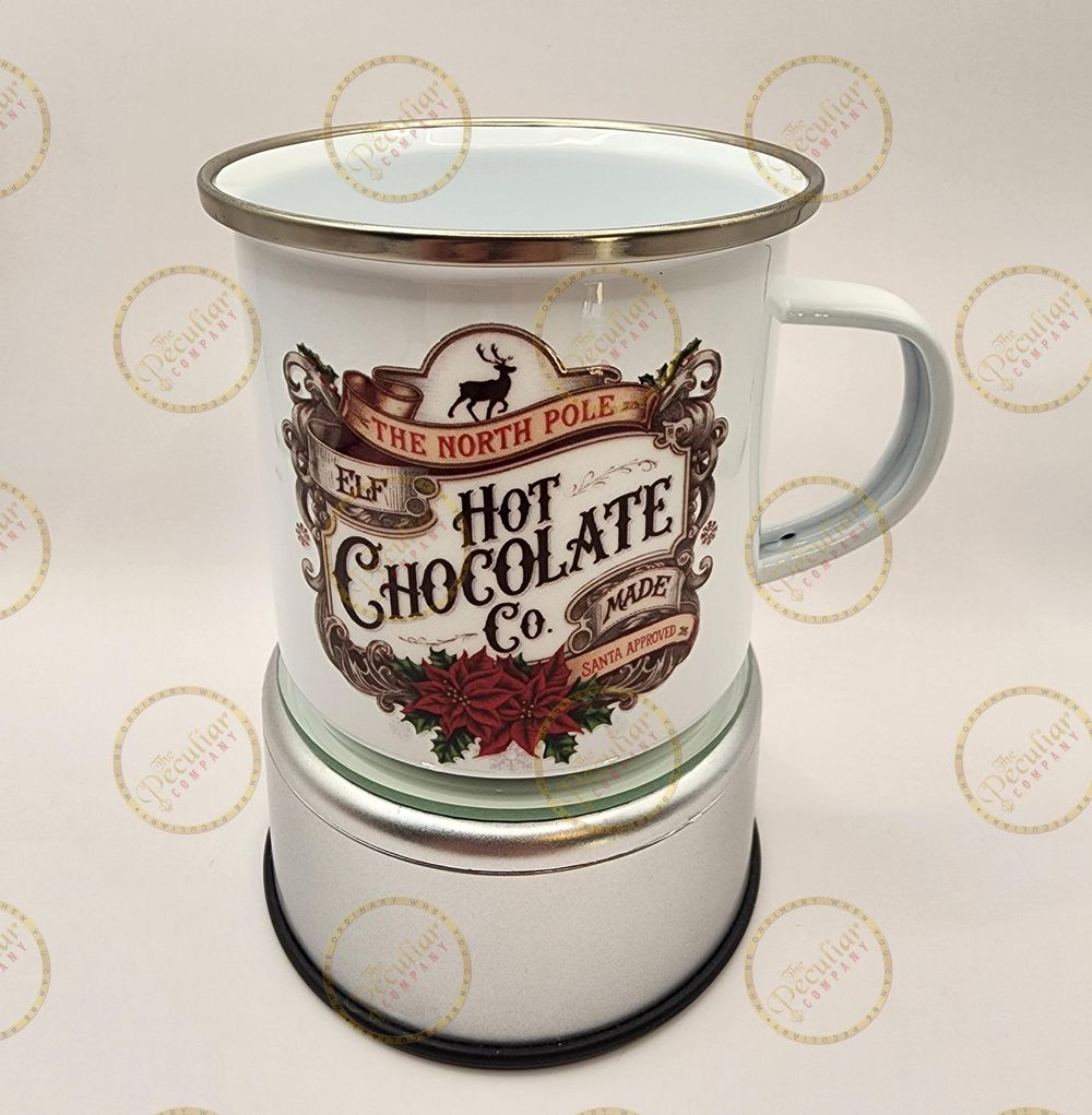 Elf Hot Cocoa 10 oz Camper Mug, Christmas gift, gift for any...