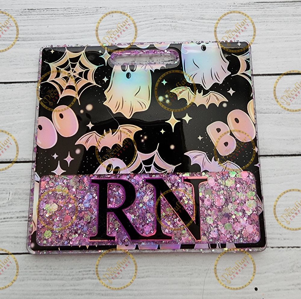 Ghosts Wear Pink Badge Buddy, Badge backer, RN badge, badge ...