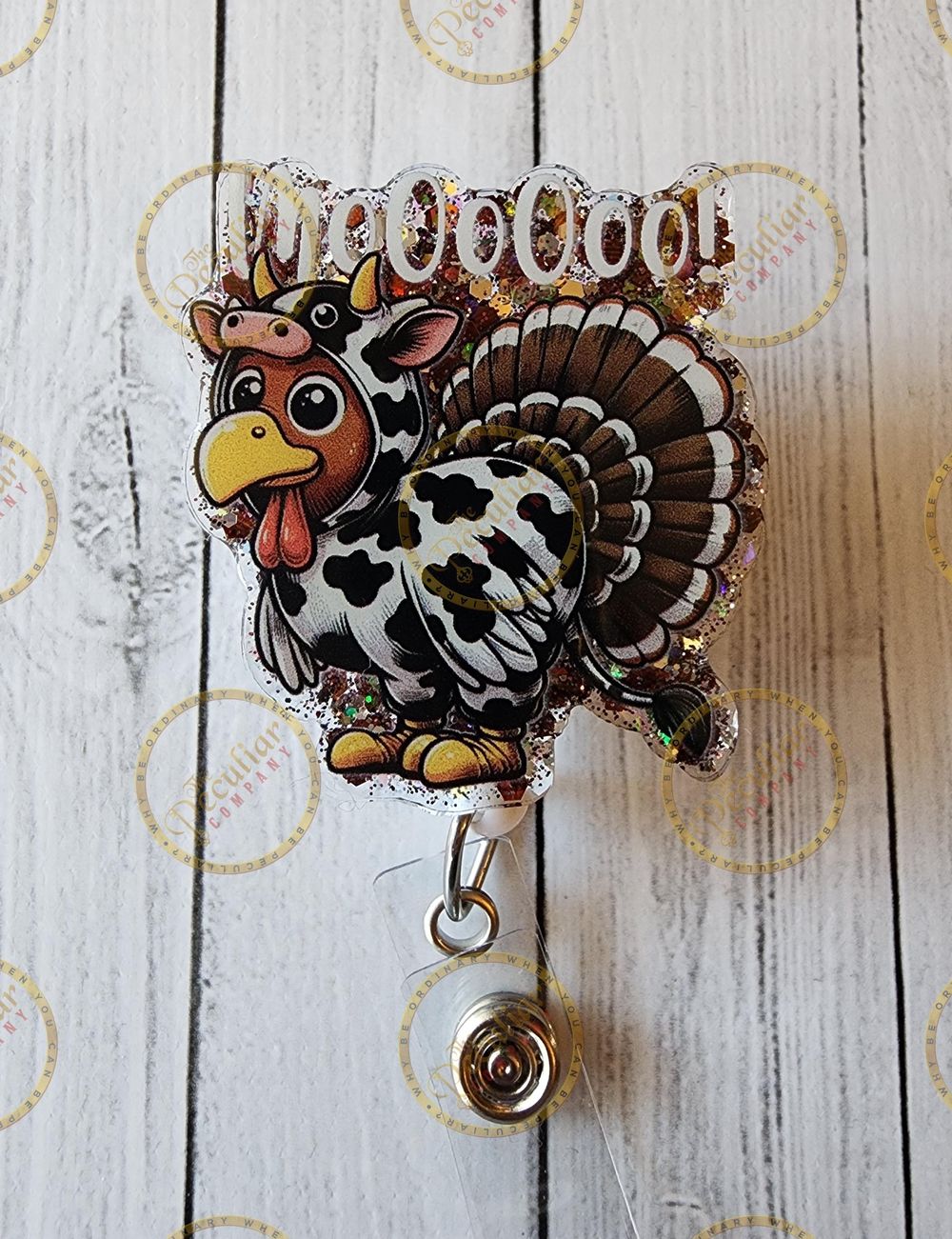 Turkey Incognito Badge Reel, badge holder, fall badge holder...