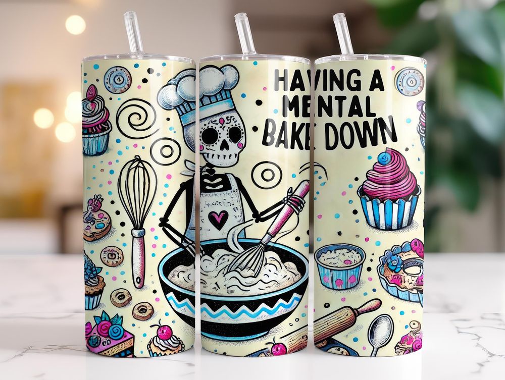 Mental Bake Down 20 oz Tumbler, Bakers, gift ideas, gifts, c...
