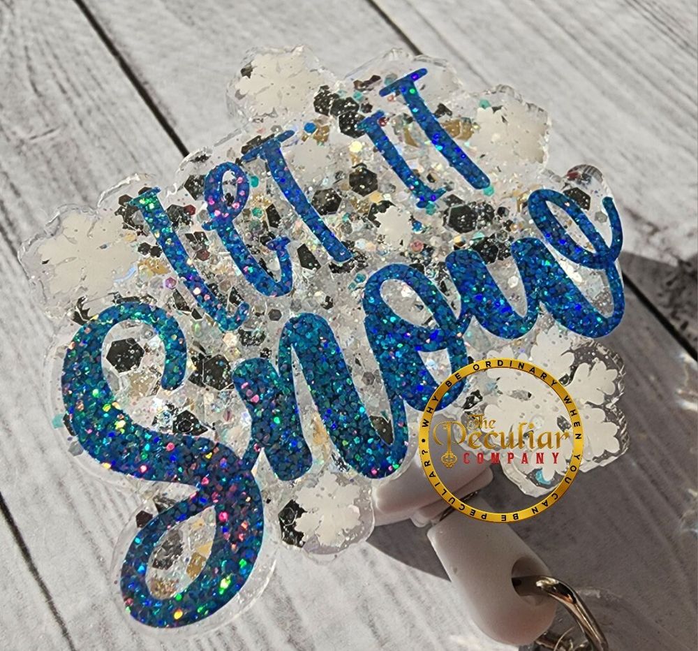 Let it Snow Badge Reel, badge holder, winter badge reel, sea...