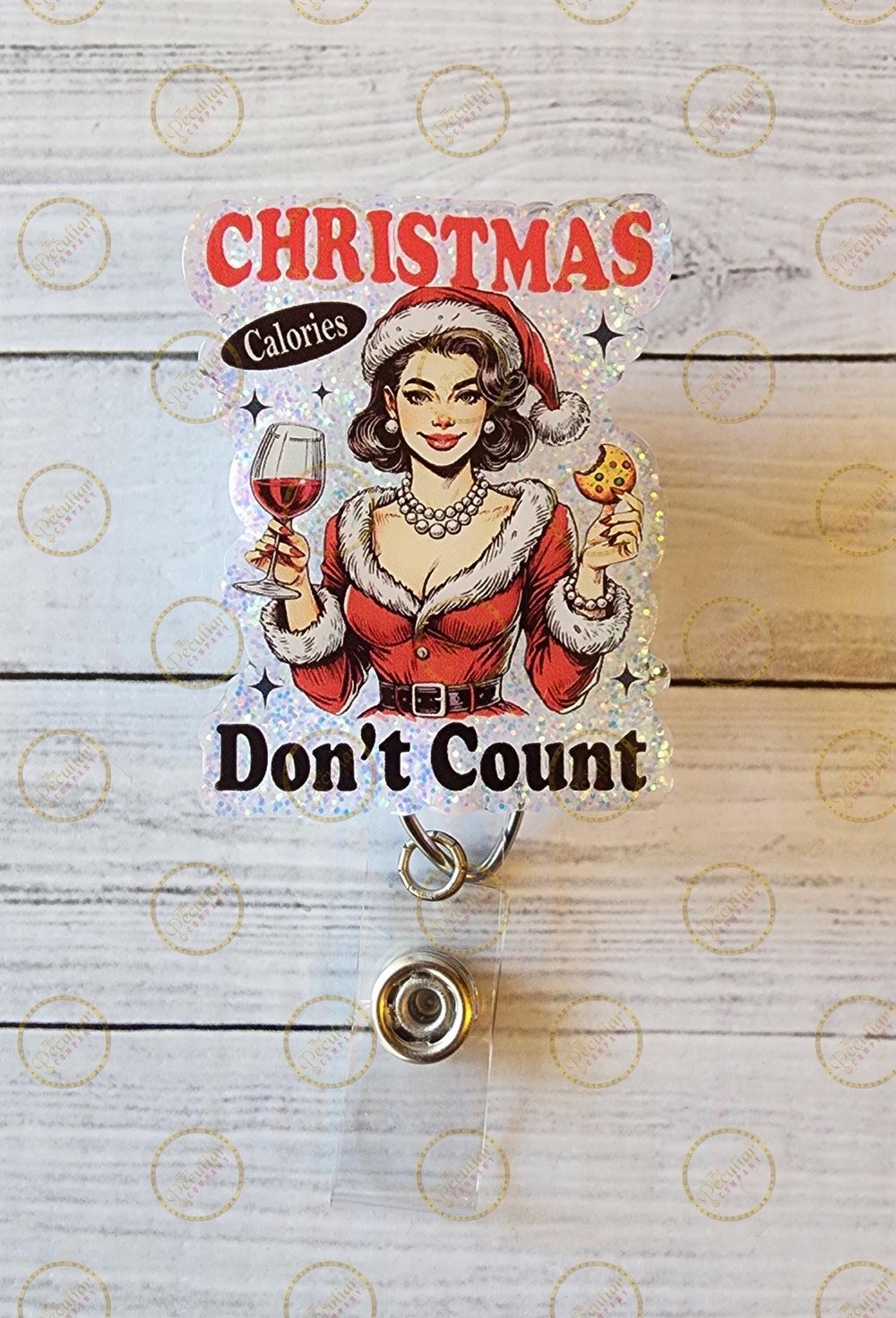 Christmas Calories Don't Count Badge Reel, Badge holder, Vin...