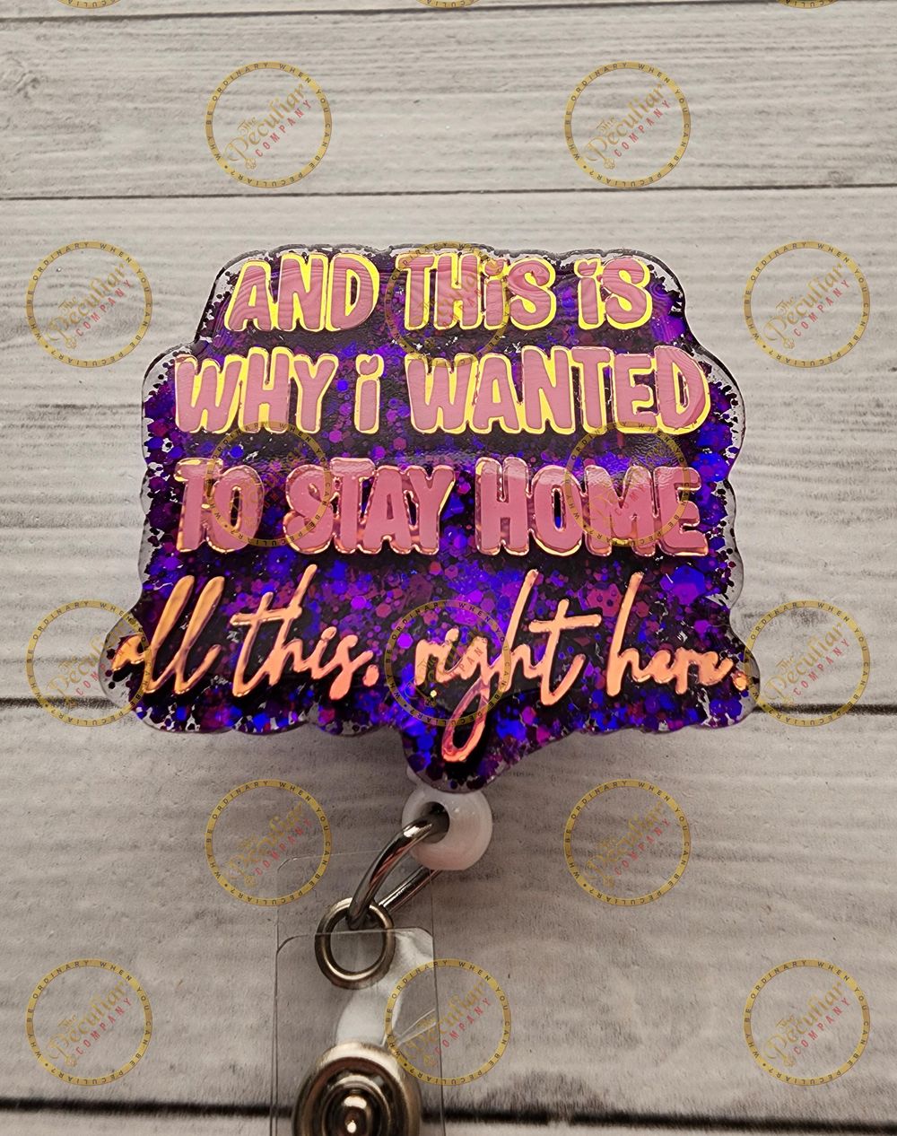 Why I Wanted To Stay Home Badge Reel, Badge holder, funny ba...