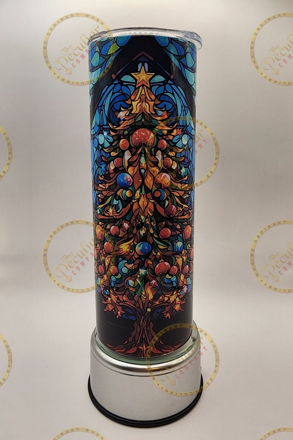 Stained Glass Christmas Tree 20 oz. Tumbler, Christmas drink...