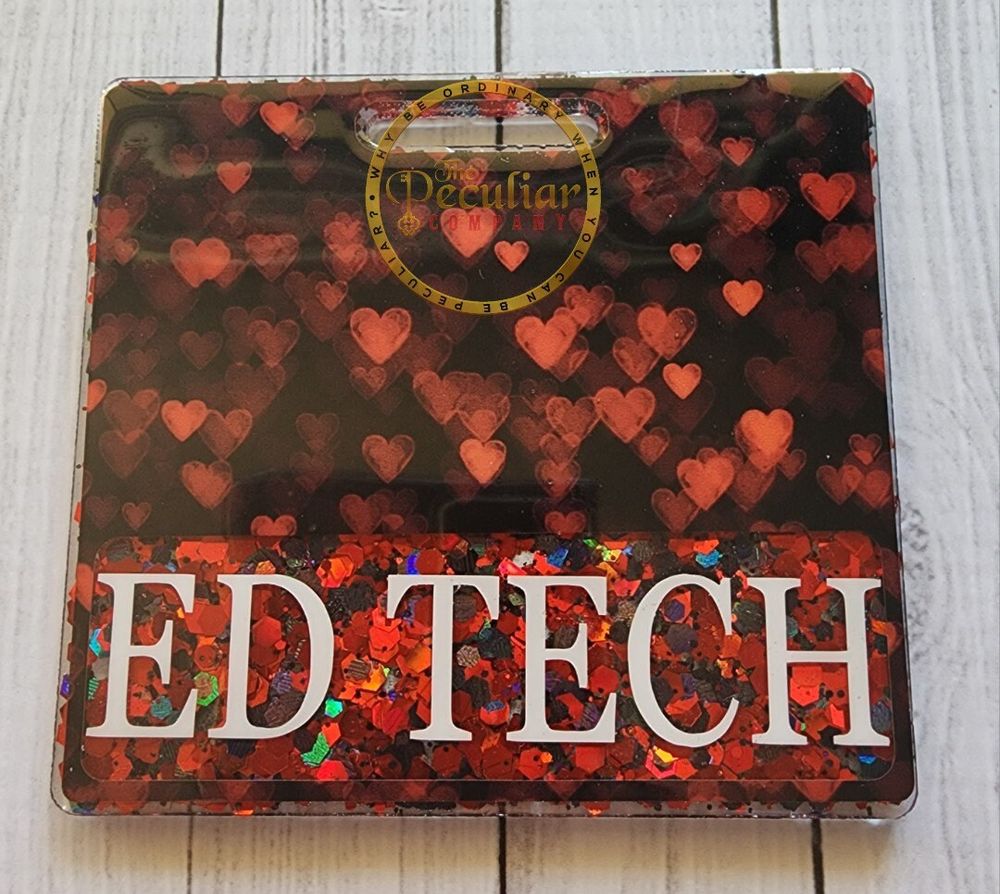 Dreamy Red Hearts Badge Buddy (Variety of Sizes), badge back...