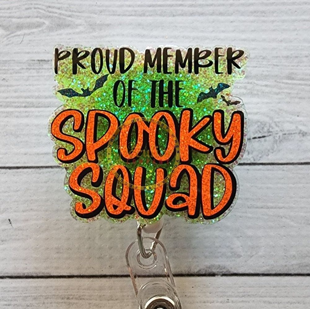 Spooky Squad Badge Reel, Halloween Badge reel, Badge holder,...