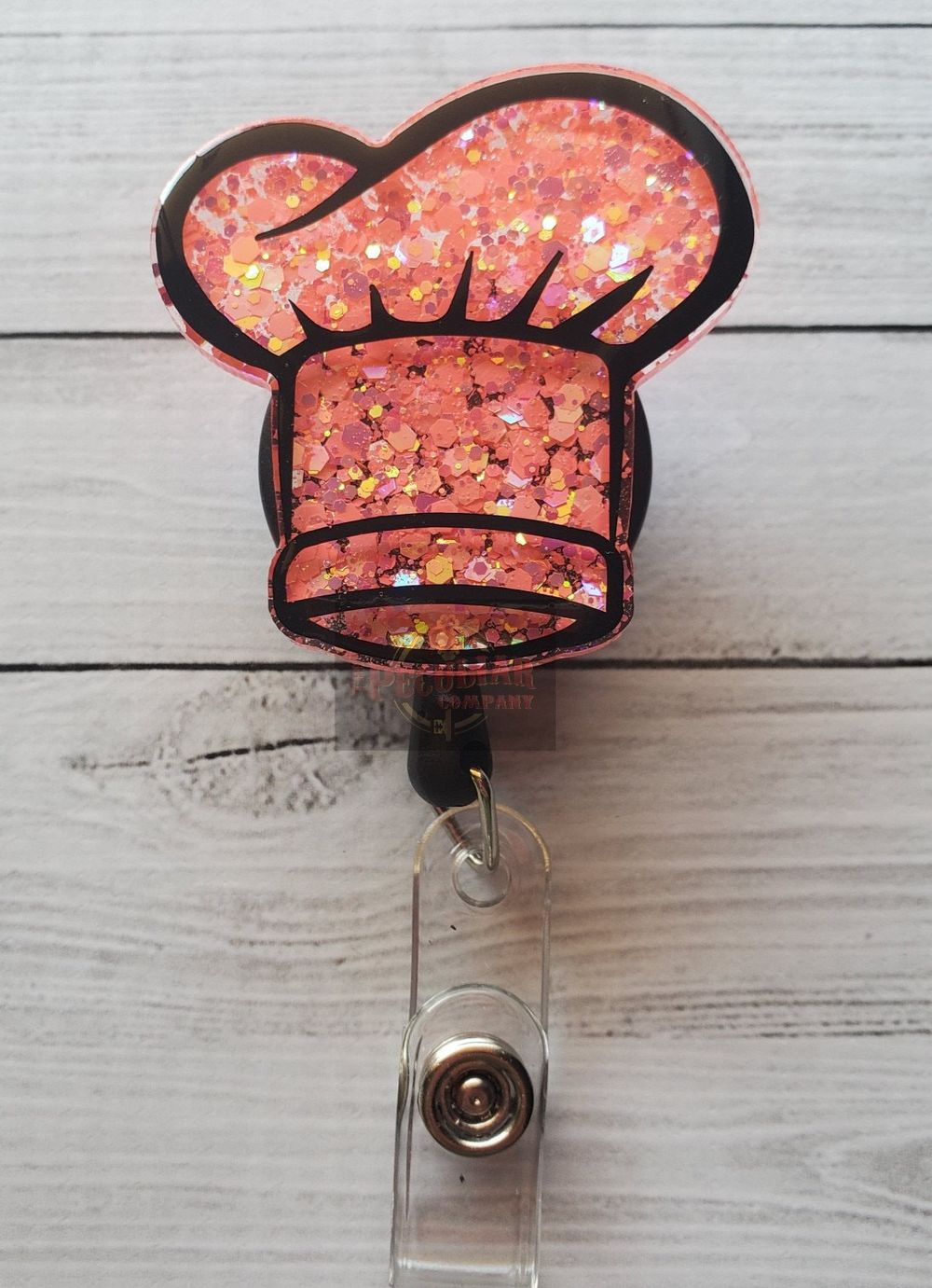 Glitter Chef Hat Badge Reel, Badge holder, Sous Chef, apprec...