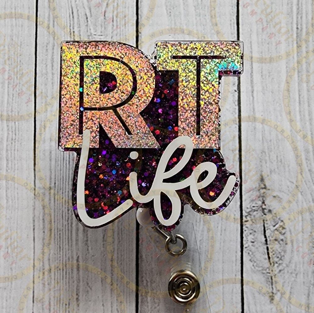 RT (Respiratory Therapist) Life Badge Reel, RRT, Healthcare ...