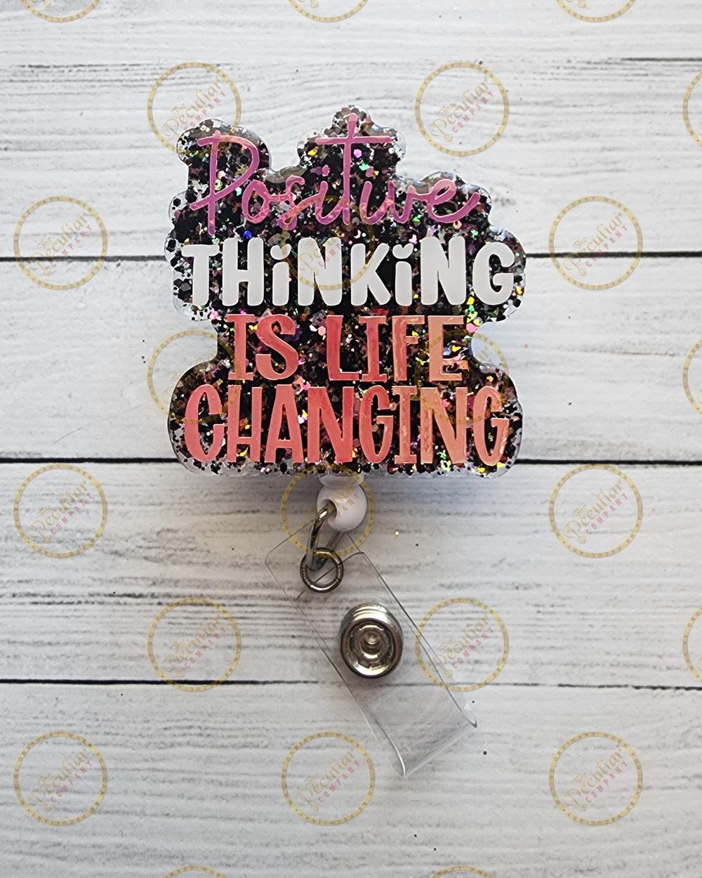 Positive Thinking Badge Reel, Badge holder, Therapy, BHT, Th...