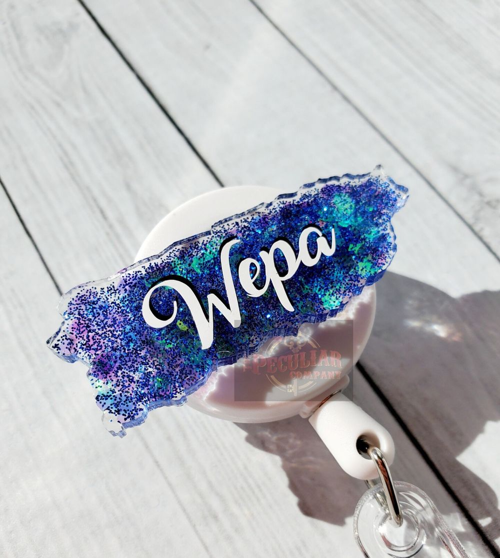 WEPA Puerto Rican Badge Reel, boricua, PR, Puerto Rico, Isla...