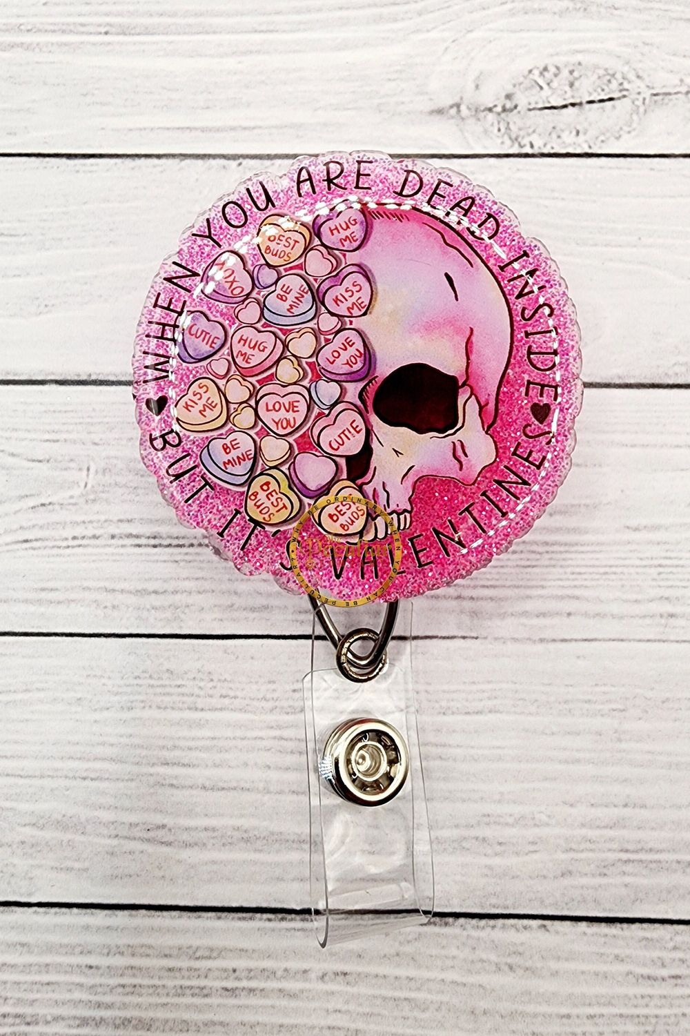 Skull Valentine's Day Badge Reel (Variety of reel options), ...