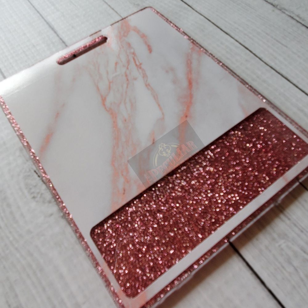 Rose Gold Marble Badge Buddy (variety of sizes), badge backe...
