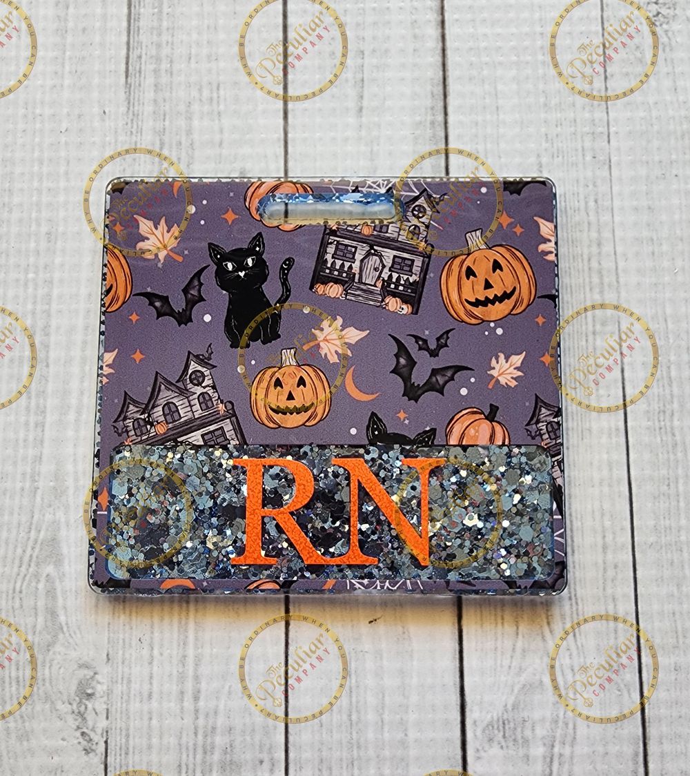 Spooky Elements Badge Buddy, Badge backer, RN, nurses, Hallo...