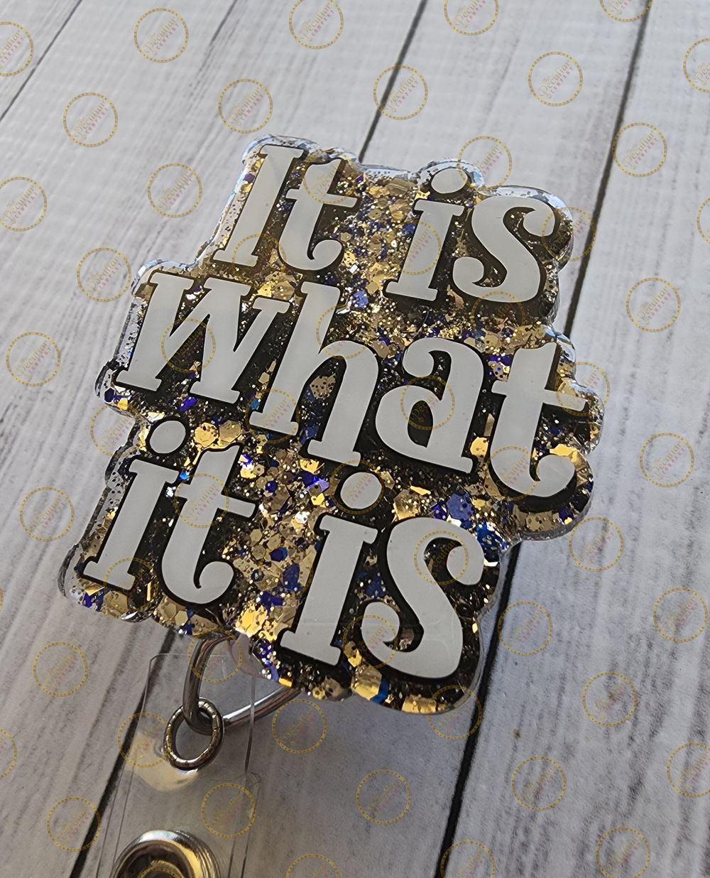 It is what it is badge reel, badge holder, retail worker, he...