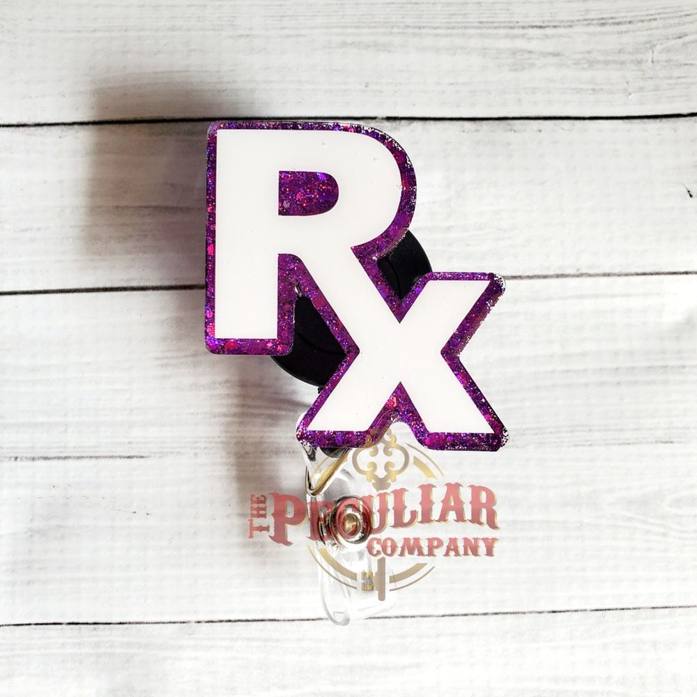 RX Badge Reel, Pharmacy, Pharmacist badge holder, Pharmacy T...