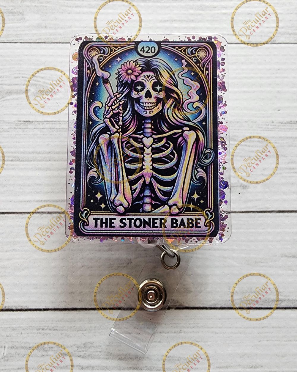Smokin Babe Tarot Badge Reel, Dispensary workers, badge reel...