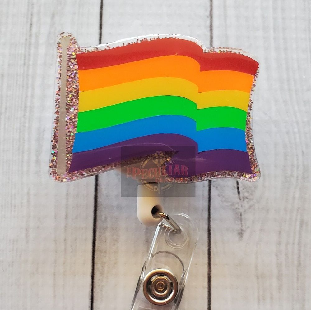 Pride Flag Badge Reel , LGBTQIA+, Pride Month