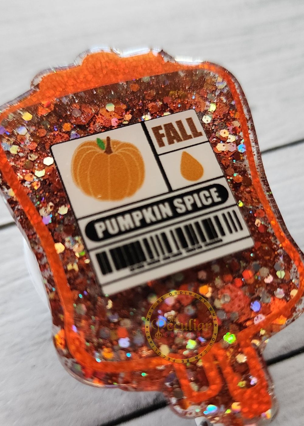 Pumpkin Spice Blood Bag Badge Reel, Fall, Seasonal badge, ba...
