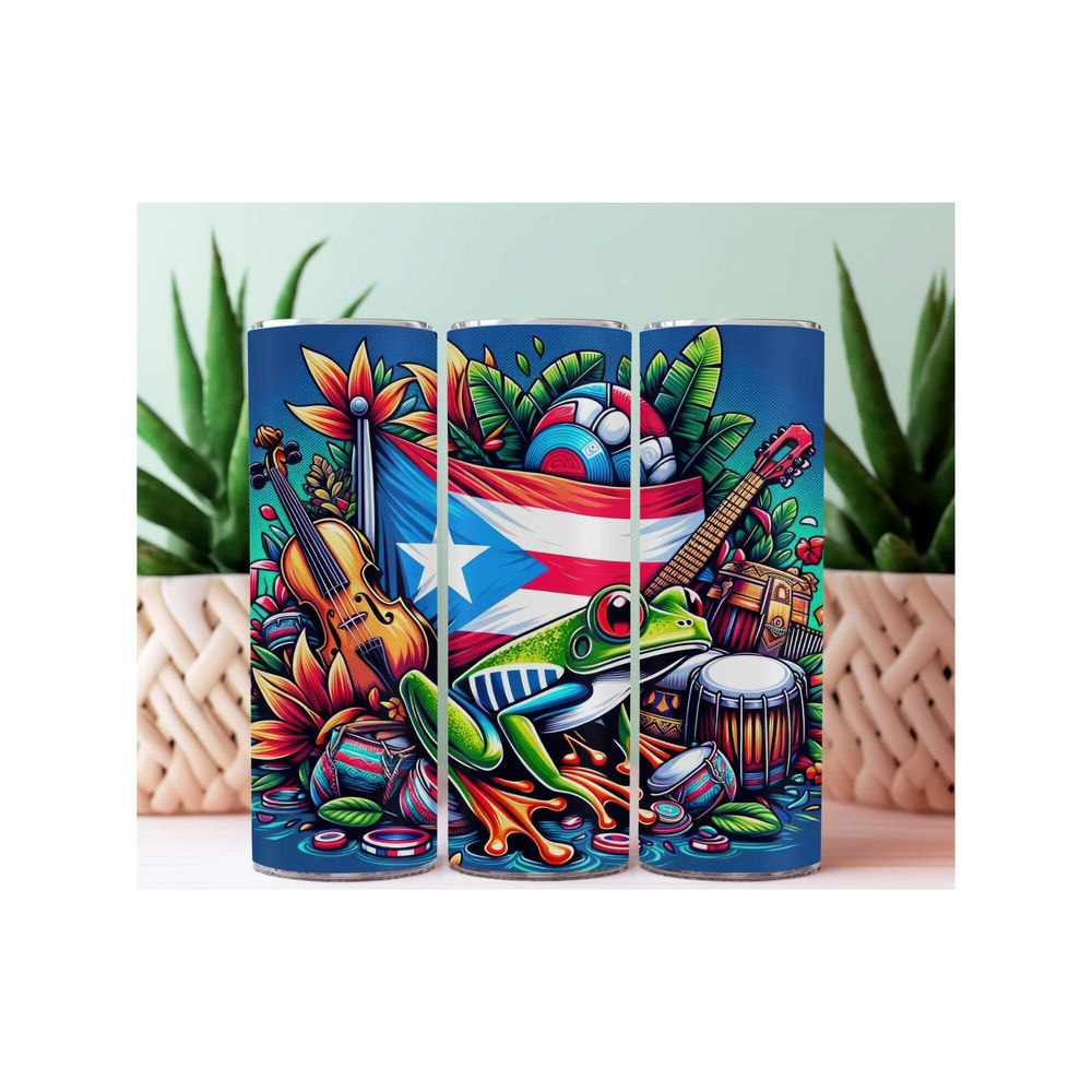 Coqui Puerto Rico 20 oz Tumbler, Taino, PR, Boricua, isla de...