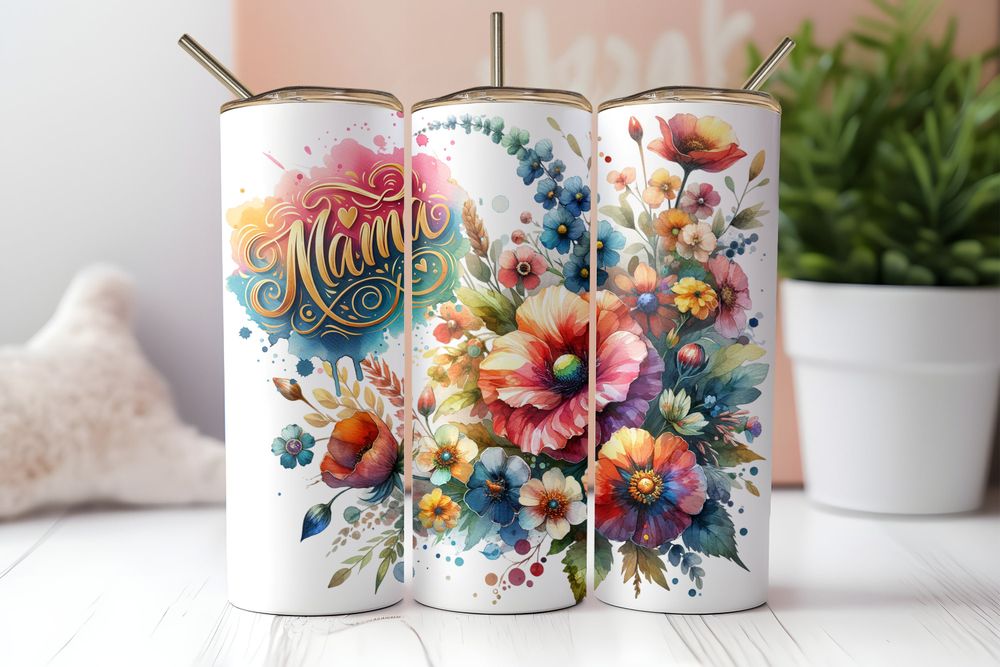 Mama Floral Tumbler, Mother's Day, Mother's day gifts, for h...