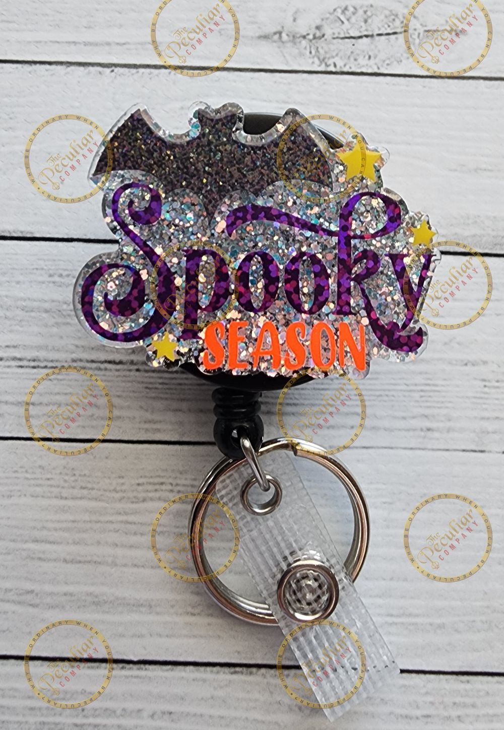Spooky Season Bat Badge Reel, Badge holder, Nurse badge reel...