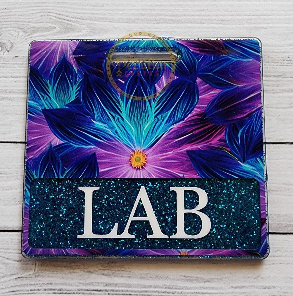 Electric Blue and Purple Floral Badge Buddy (Variety of Size...