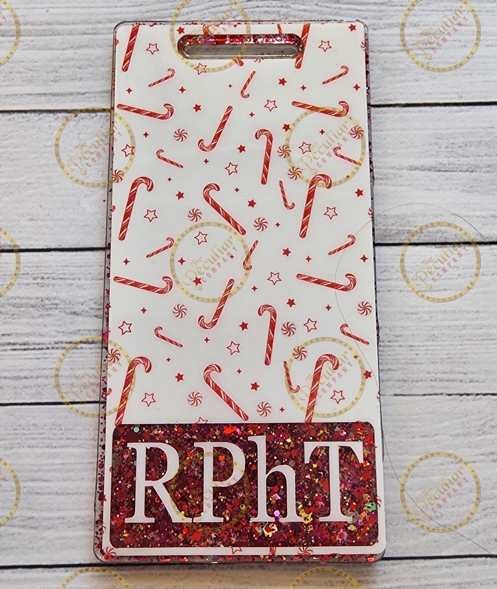 Raining Candy Canes Badge buddy, Christmas badge, badge back...