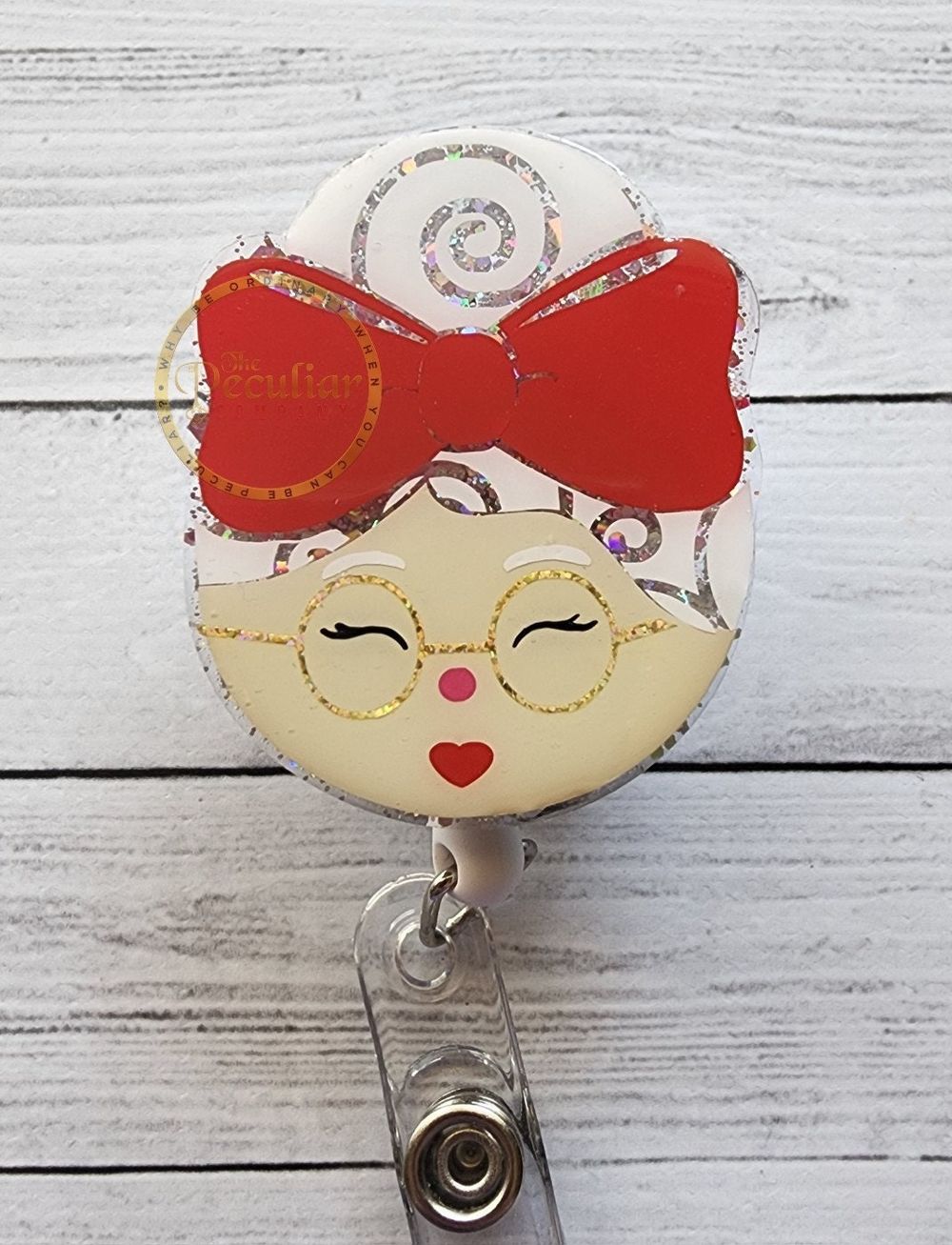 Mrs. Claus Badge Reel, Christmas badge reel, Xmas, Christmas...