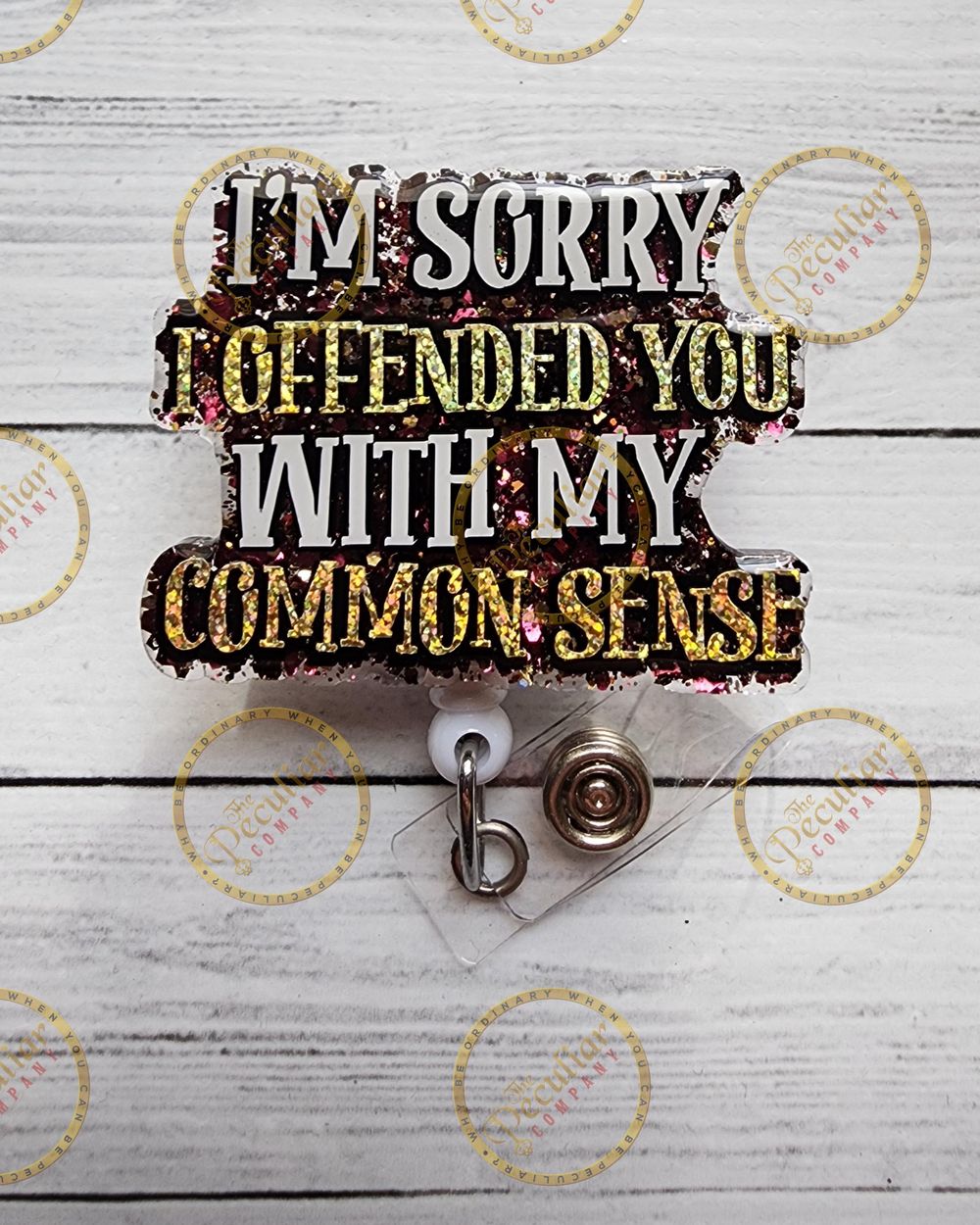Common Sense Badge Reel, Badge holder, Snarky badge reel, Sa...