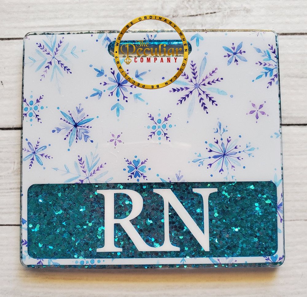 Watercolor Snowflake Badge Buddy (Variety of Sizes)