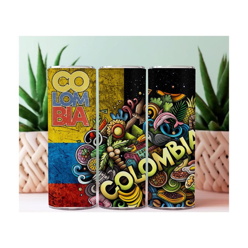 Colombia 20 oz Tumbler, Colombiano, Colombiana, Orgullo, Pai...