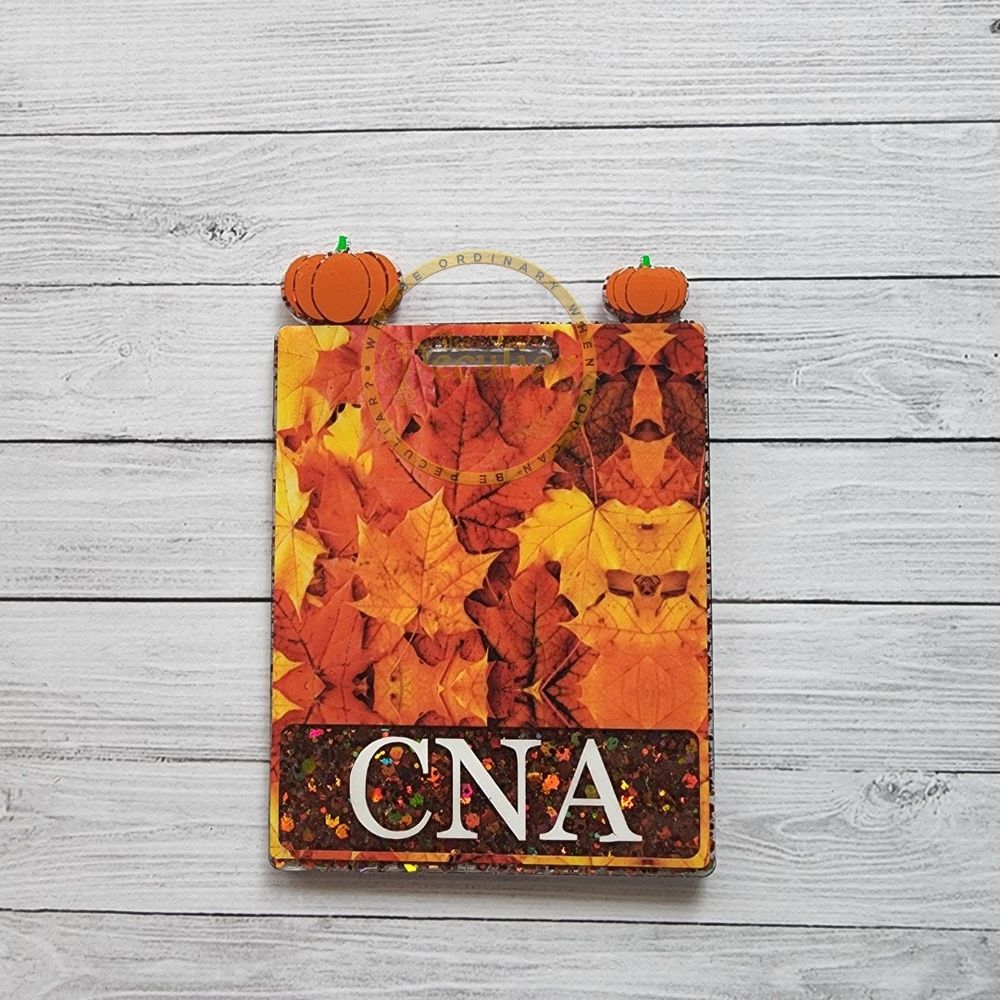 Fall Leaves & Pumpkins Badge Buddy (Variety of Sizes)