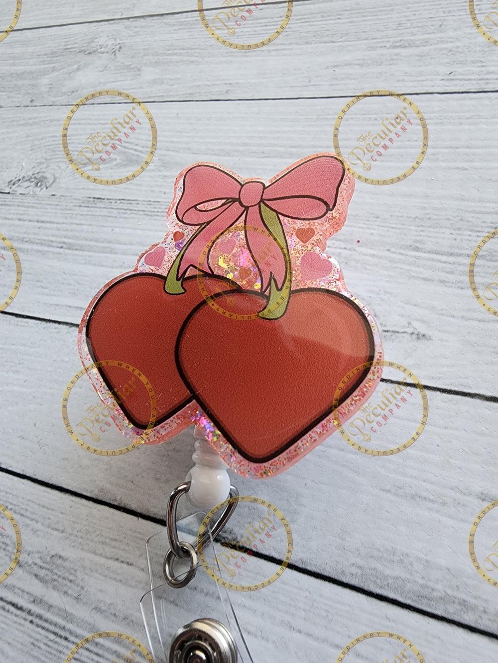 Cherry Hearts Badge Reel, Valentine's Day badge reel, badge ...