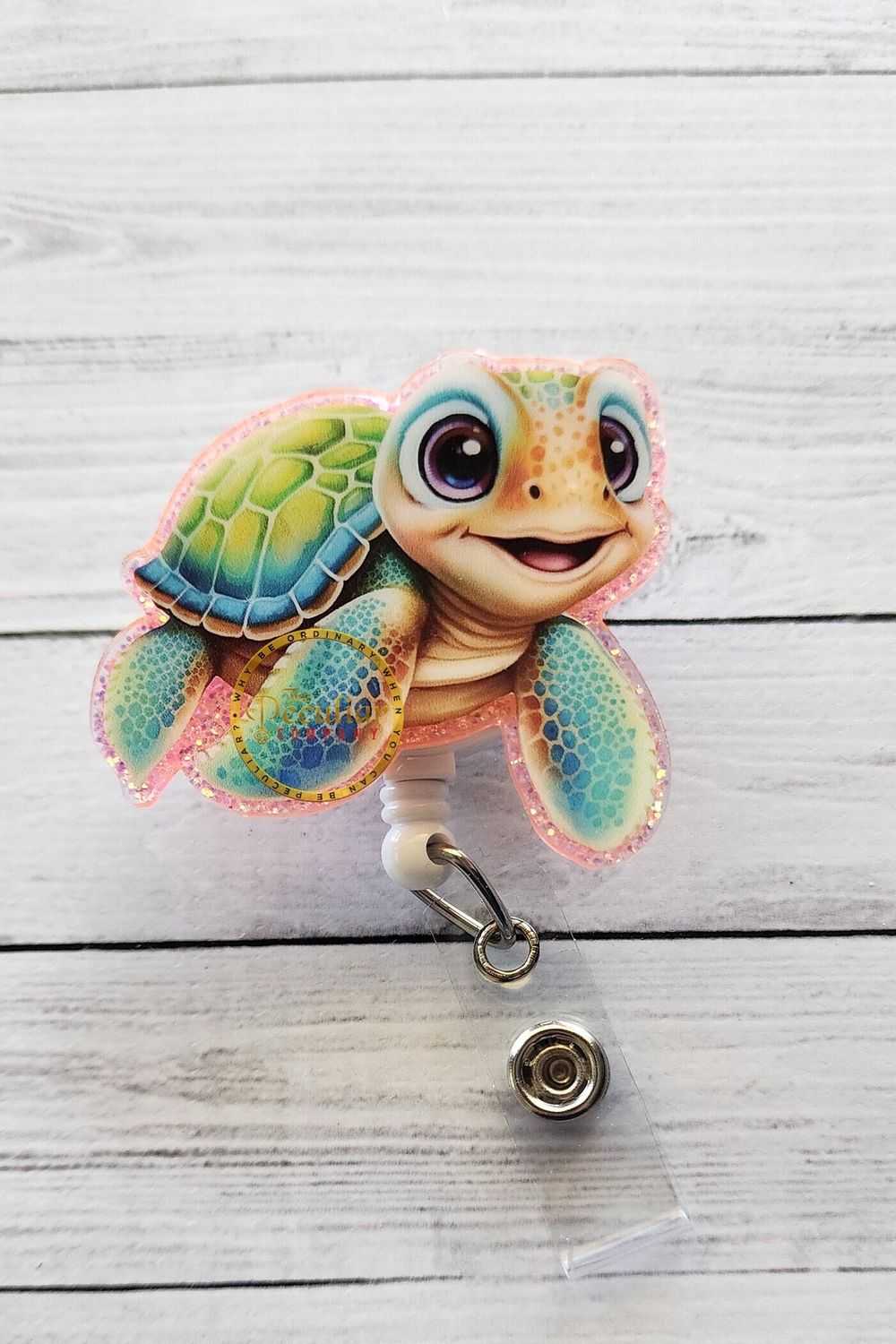 Happy Turtle Badge Reel, Animal lovers, Badge holder, NICU, ...
