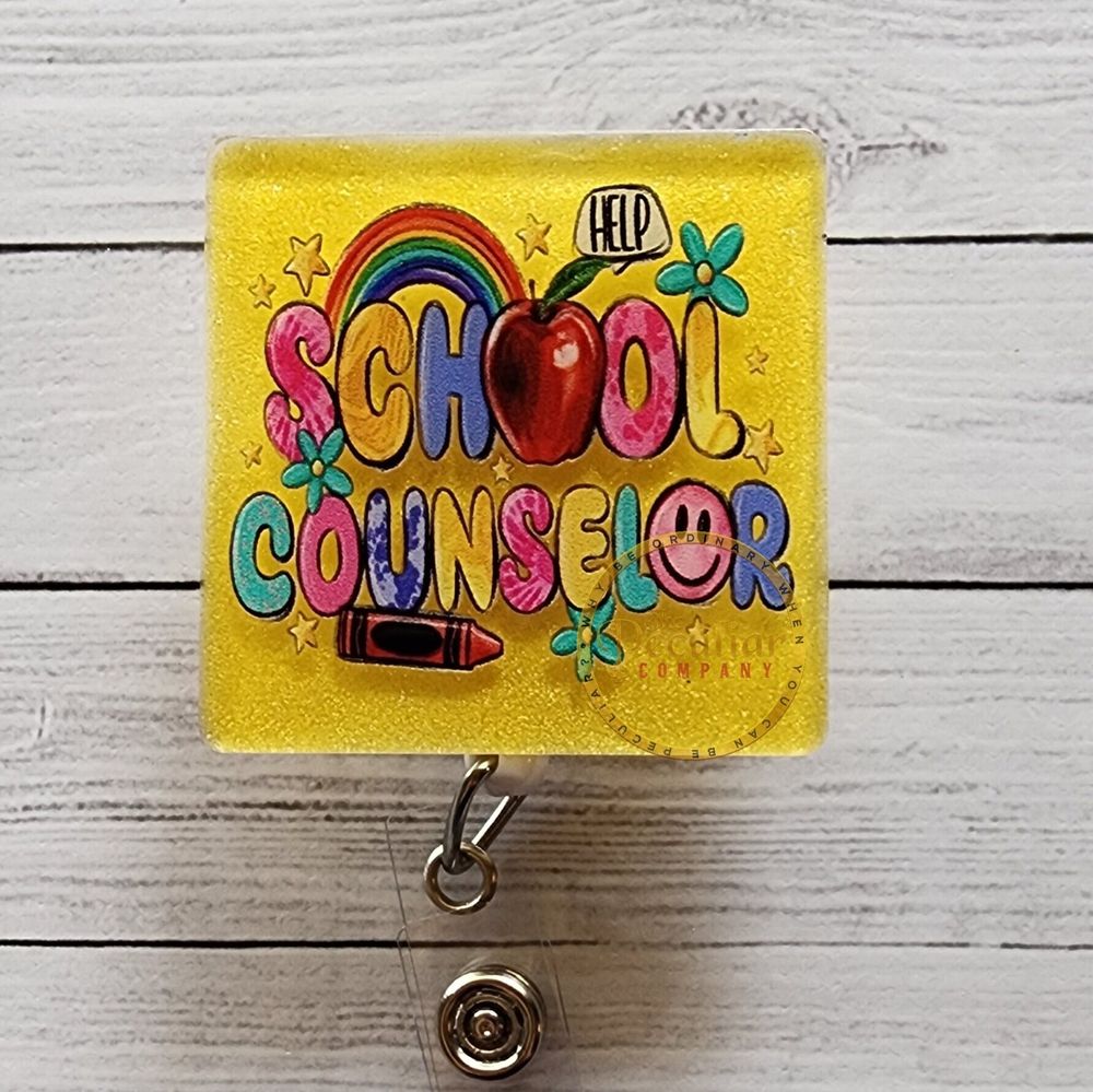 School Counselor Badge Reel, Badge holder, thank you gift, g...