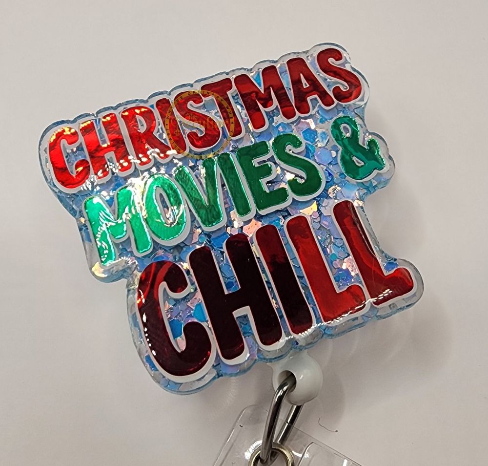 Christmas Movies & Chill Badge Reel, Christmas, Xmas, Badge ...