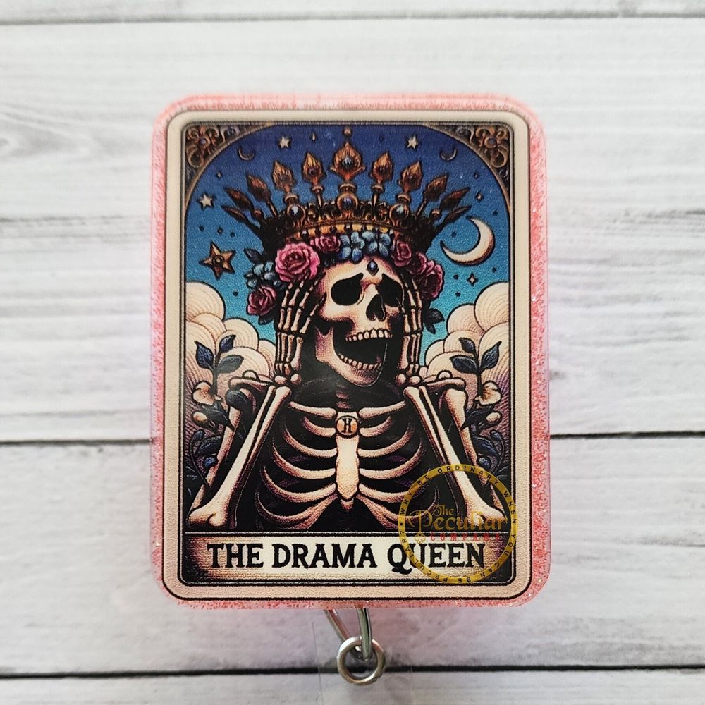 Drama Queen Tarot Card badge reel, badge holder, work place ...