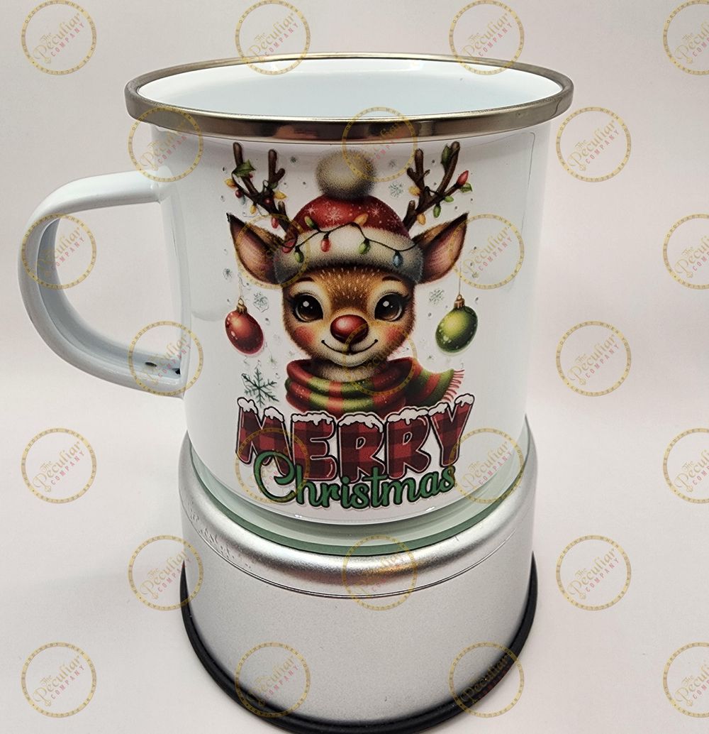 Reindeer Holiday 10 oz Camper Mug, Christmas mug, Christmas ...