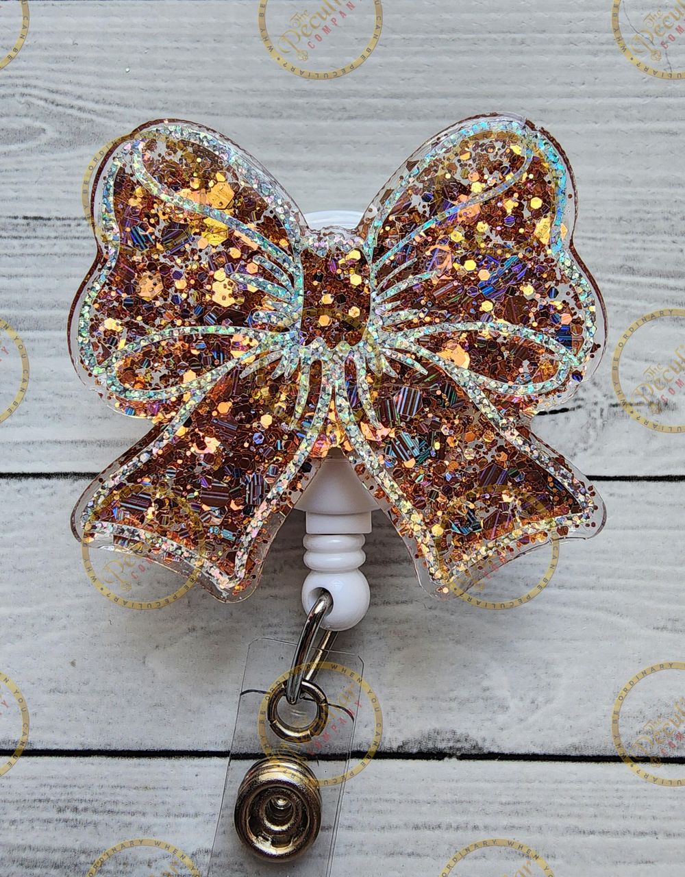 Twinkle Bow Badge Reel, Bow badge, badge holder, nurse badge...