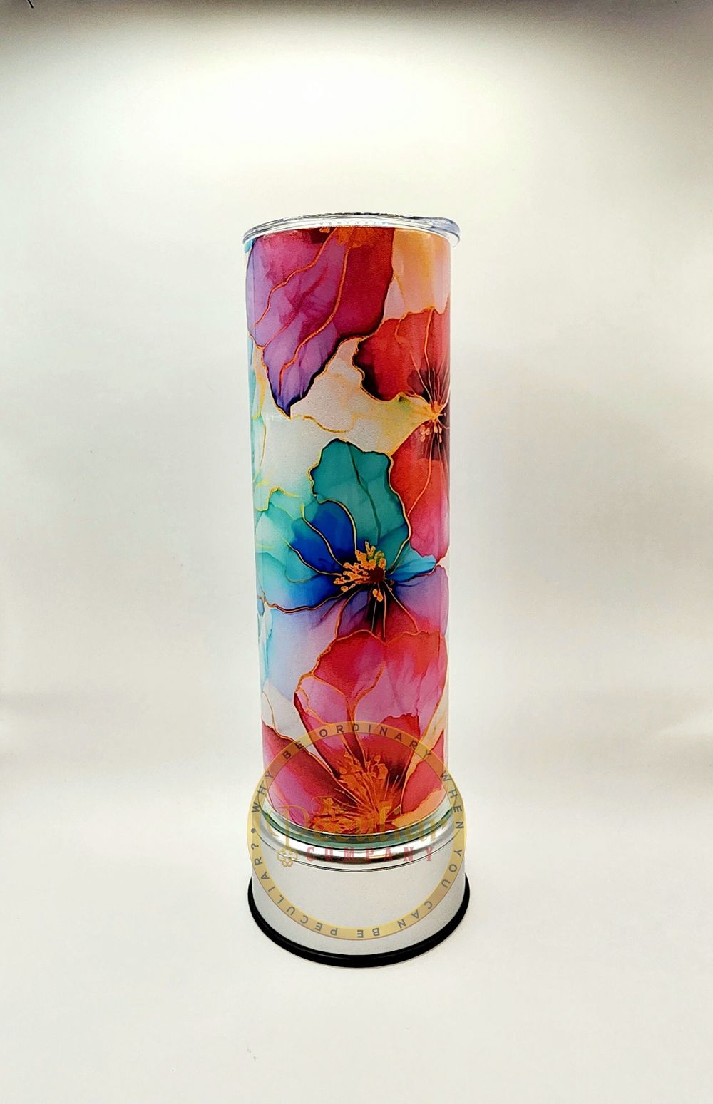 Multi Colored Ink Floral 20 oz Tumbler, floral gifts, afford...
