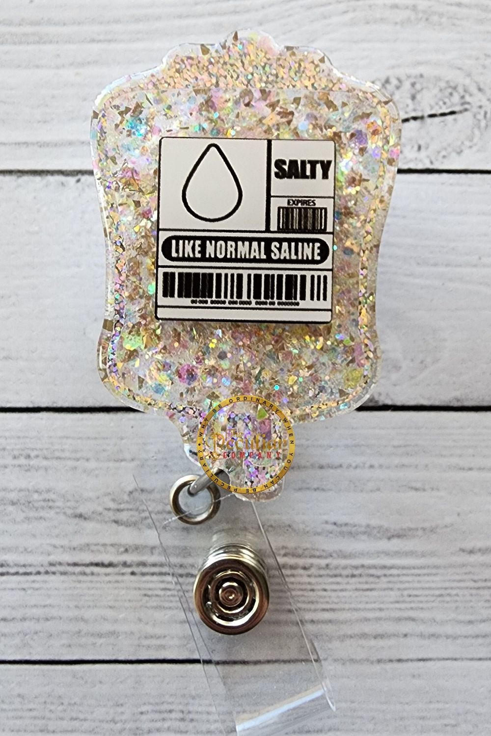 Salty Like Saline Badge Reel, Badge Holder, Work badge, Nurs...